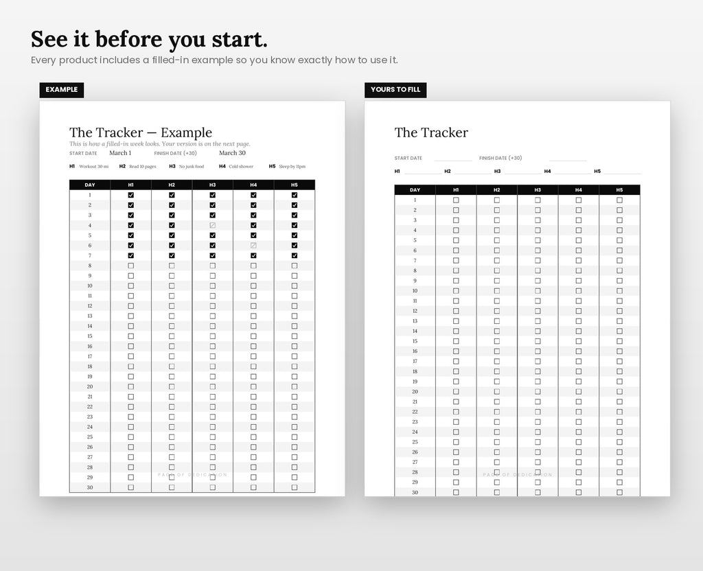 30 Days of Discipline — Habit Tracker